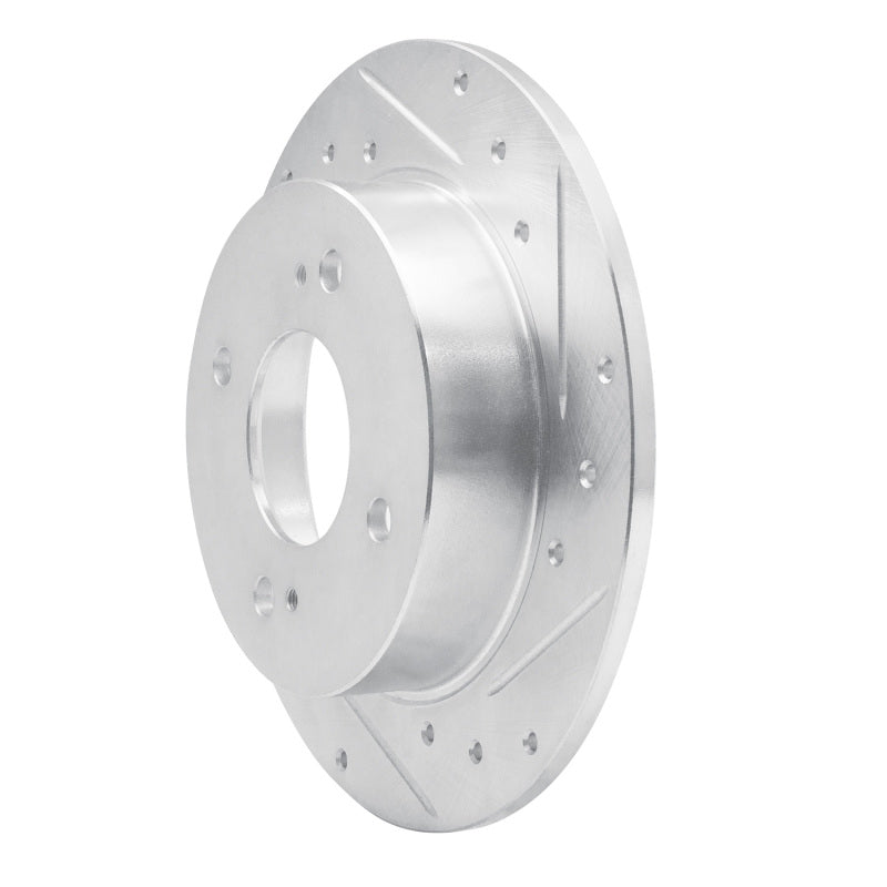 R1 89-98 Nissan 240SX Rear Right Drilled & Slotted Silver Brake Rotor