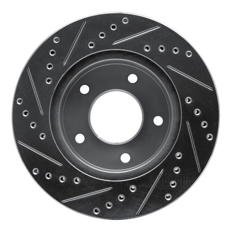 R1 75-79 Ford LTD Right Rear Drilled & Slotted Silver Brake Rotor