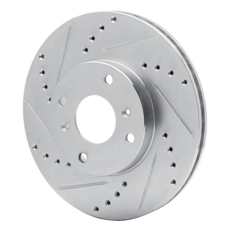 R1 98-99 Acura CL Front Left Drilled & Slotted Silver Brake Rotor