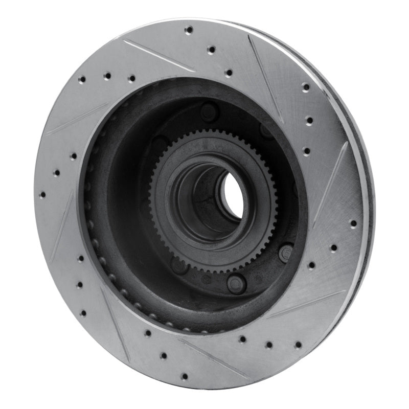 R1 95-07 Ford E-350 Econoline Front Left Drilled & Slotted Silver Brake Rotor