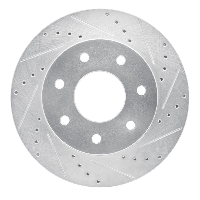 R1 04-08 Ford F-150 4WD Front Right Drilled & Slotted Silver Brake Rotor