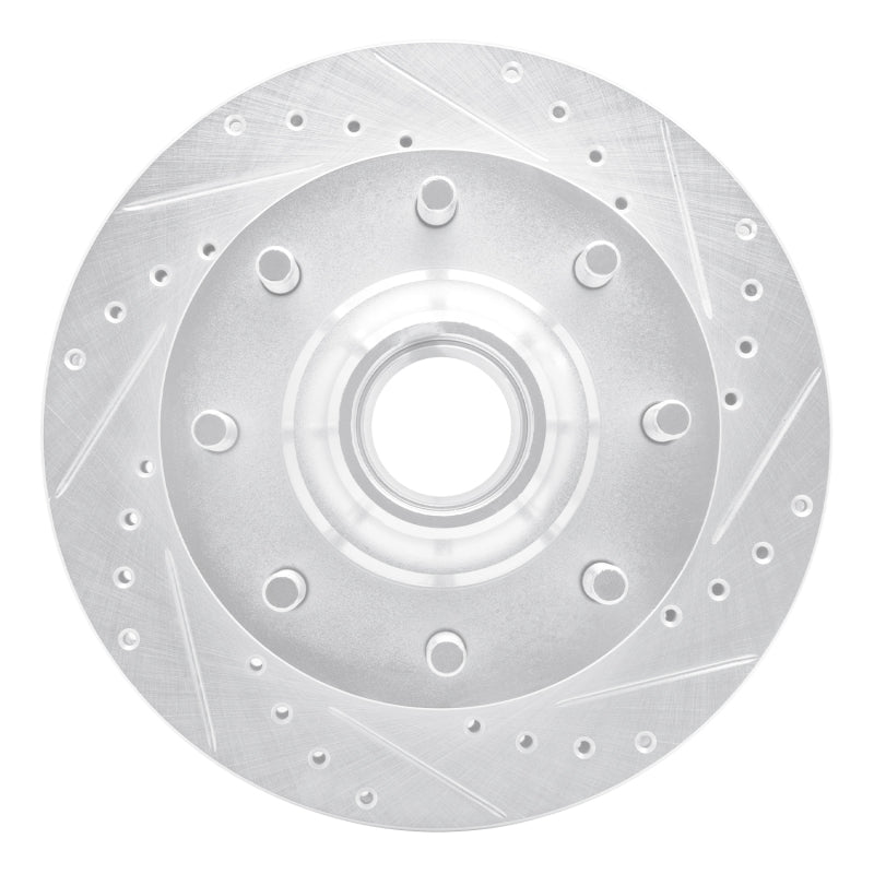 R1 71-95 Chevrolet G30 Front Right Drilled & Slotted Silver Brake Rotor