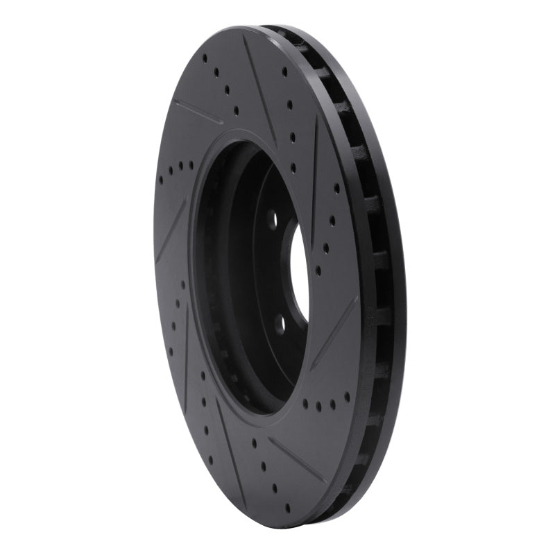 R1 96-11 Chrysler Crossfire Front Left Drilled & Slotted Black Brake Rotor