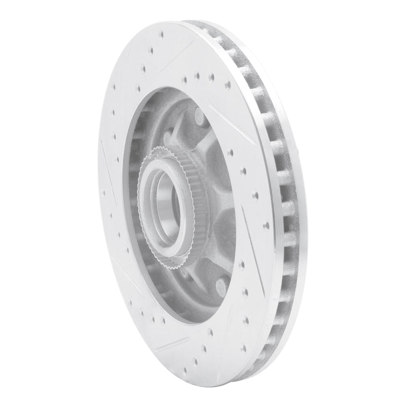 R1 97-04 Ford F-150 RWD Front Right Drilled & Slotted Silver Brake Rotor