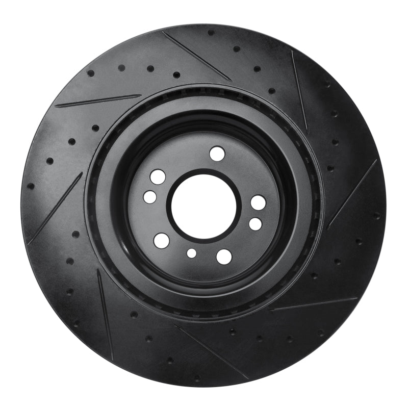 R1 13-19 Mercedes-Benz GLE400 Front Left Drilled & Slotted Black Brake Rotor