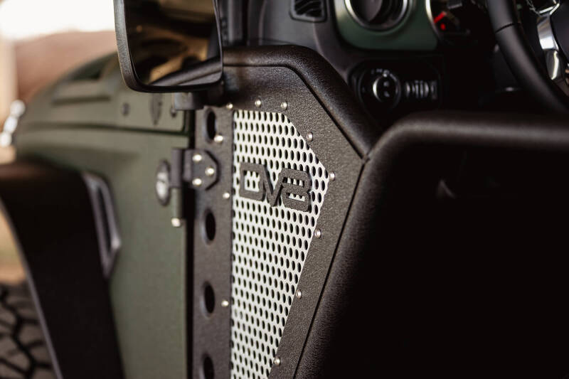 DV8 Offroad Jeep 18+ Wrangler JL / 20+ Gladiator JT Front Rock Doors w/ Perforated Aluminum Mesh