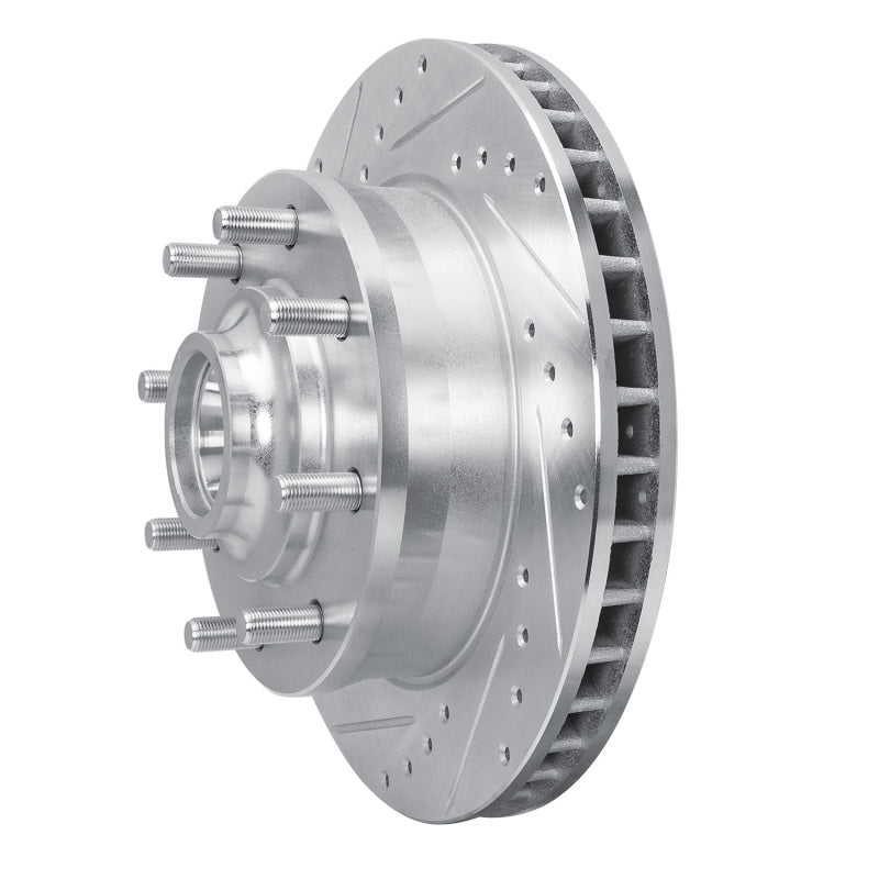 R1 93-95 Chevrolet G30 Front Left Drilled & Slotted Silver Brake Rotor