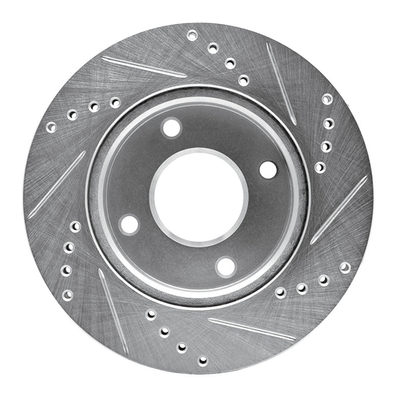 DFC 07-17 Nissan Tiida (Mexico) Front Left Drilled & Slotted Silver Brake Rotor