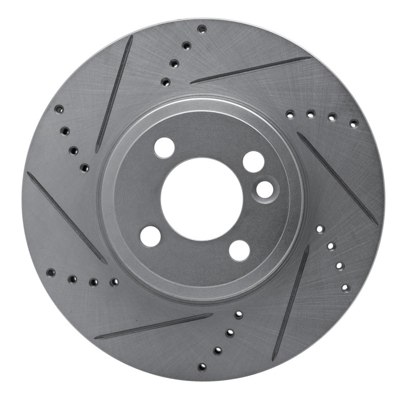R1 07-15 Mini Cooper (Excl Clubman) Front Left Drilled & Slotted Silver Brake Rotor