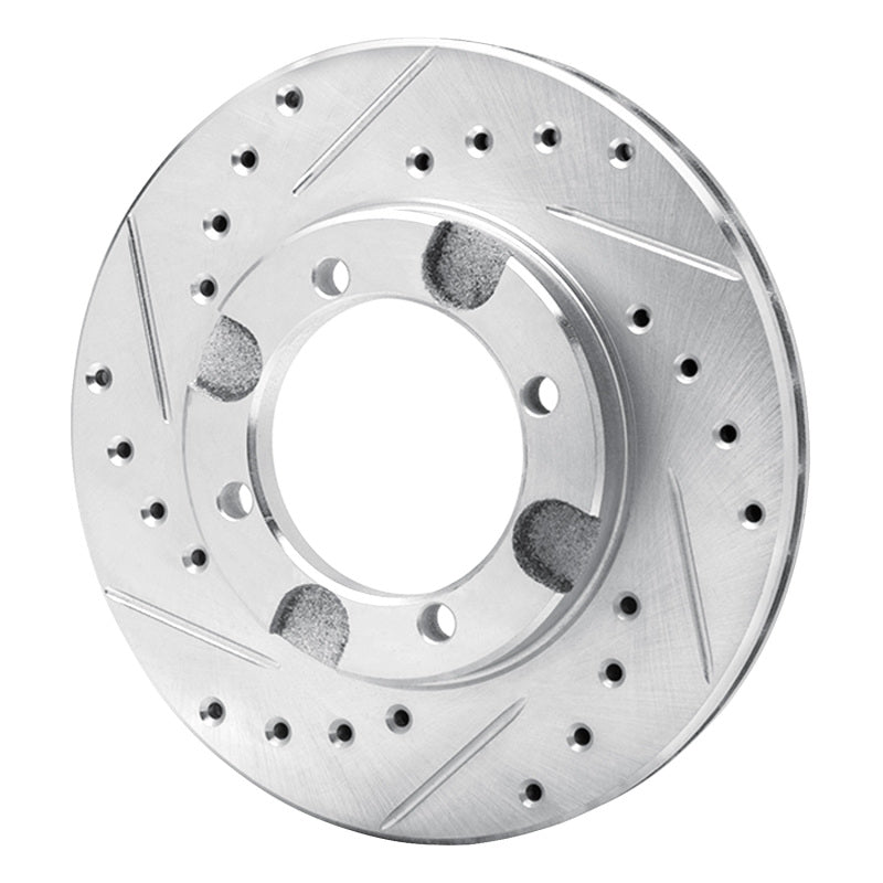 R1 91-92 Dodge COLT Front Left Drilled & Slotted Silver Brake Rotor