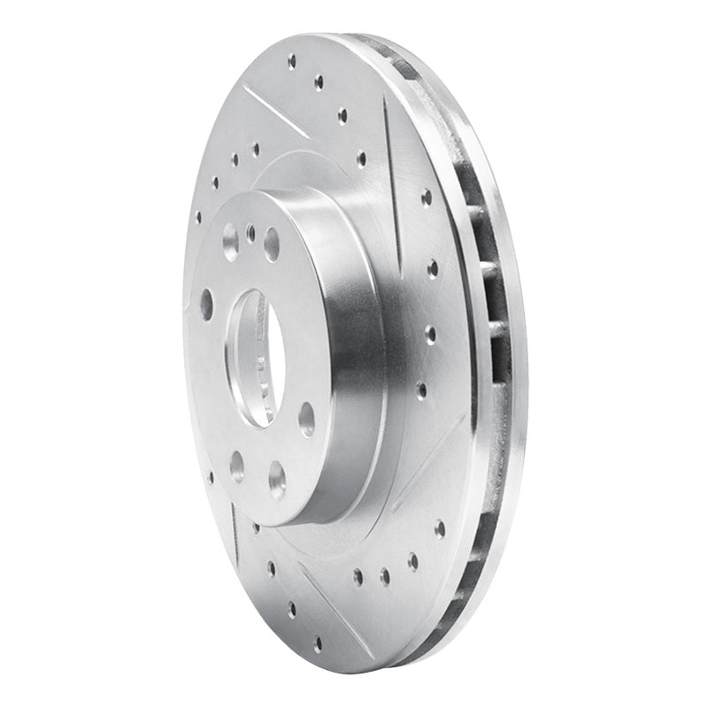 DFC 99-03 Mazda Protege Front Right Drilled & Slotted Silver Brake Rotor