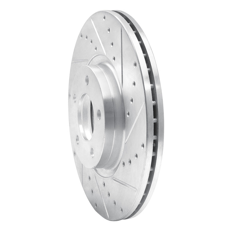 DFC 88-91 Mazda 929 Front Right Drilled & Slotted Silver Brake Rotor