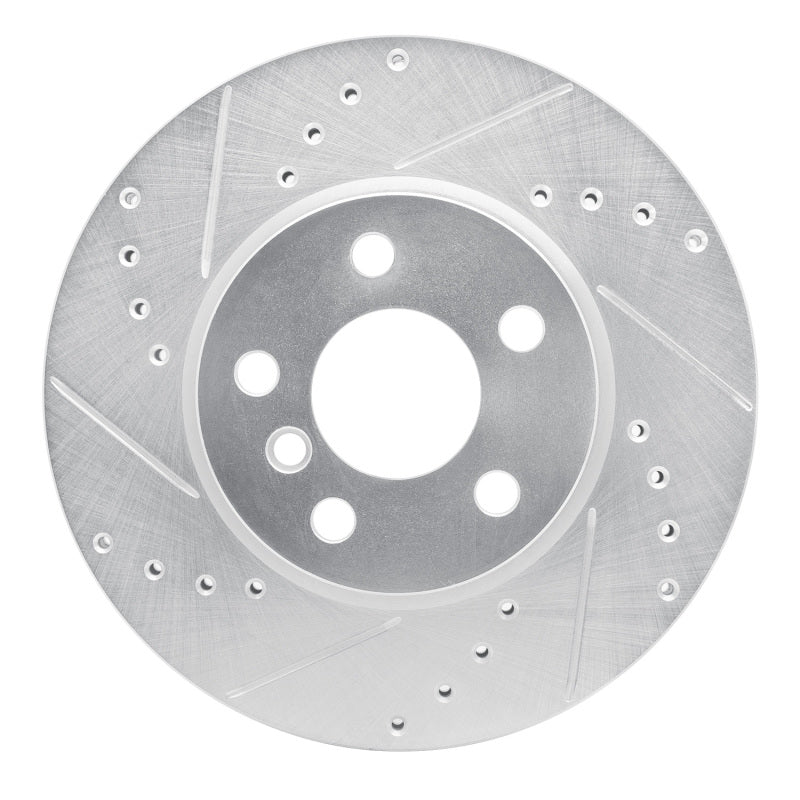 R1 14-21 Mini Cooper (Excl Clubman) Front Left Drilled & Slotted Silver Brake Rotor