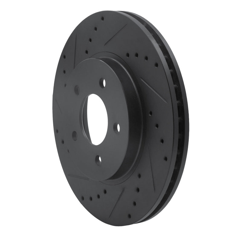 R1 05-12 Ford Escape Front Left Drilled & Slotted Black Brake Rotor