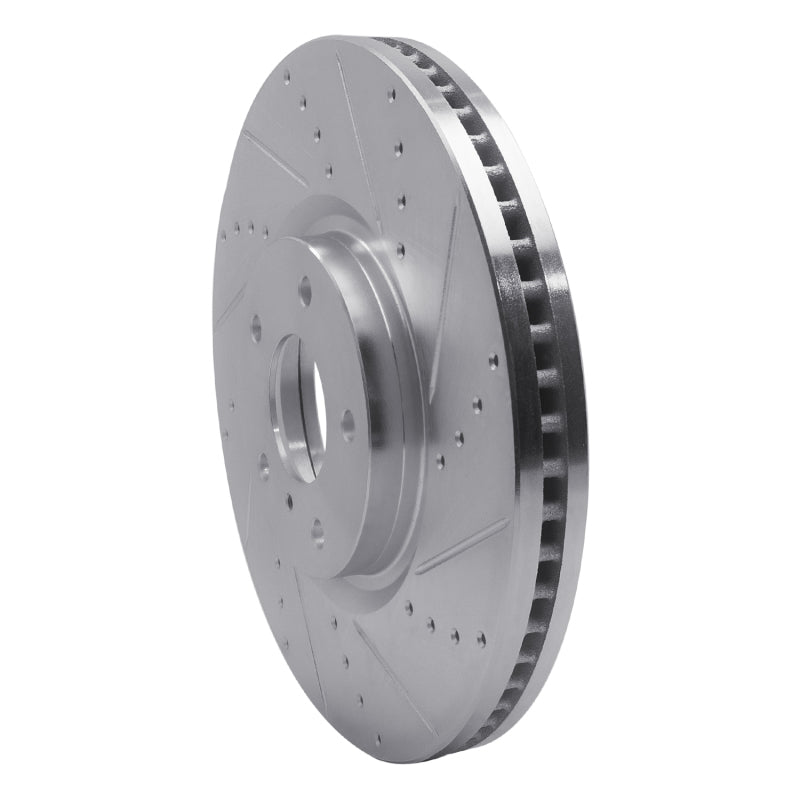 R1 07-15 Infiniti G35 Front Right Drilled & Slotted Silver Brake Rotor