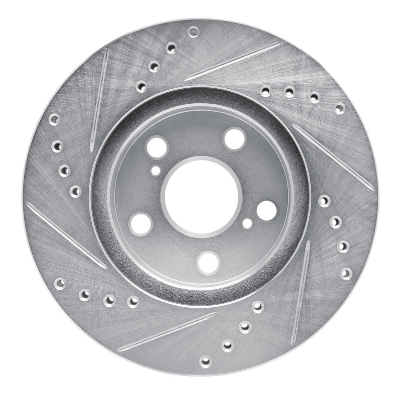 DFC 94-00 Toyota Celica Front Right Drilled & Slotted Silver Brake Rotor