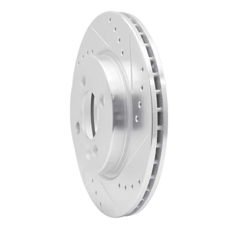 R1 02-08 Mini Cooper (Excl Clubman) Front Right Drilled & Slotted Silver Brake Rotor