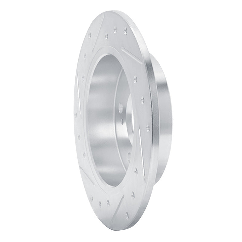 R1 94-98 Nissan 240SX Rear Right Drilled & Slotted Silver Brake Rotor