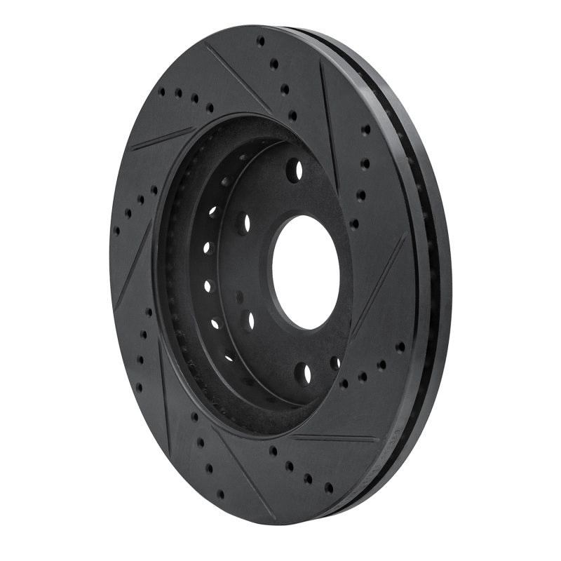R1 09-20 Chevrolet TAHOE Front Left Drilled & Slotted Black Brake Rotor