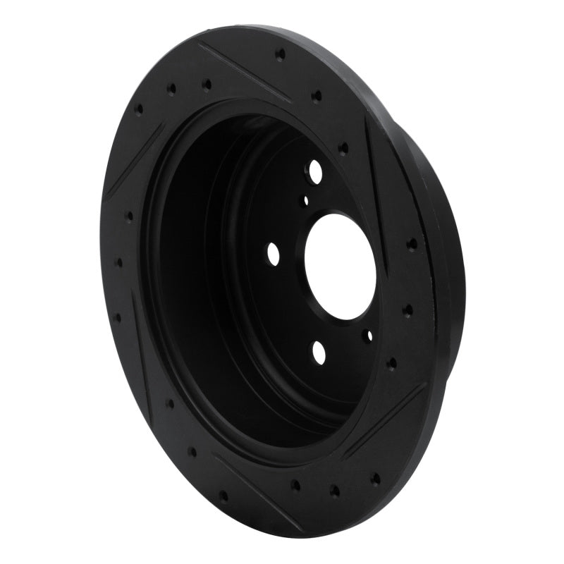 R1 04-10 Toyota SIENNA Rear Left Drilled & Slotted Black Brake Rotor