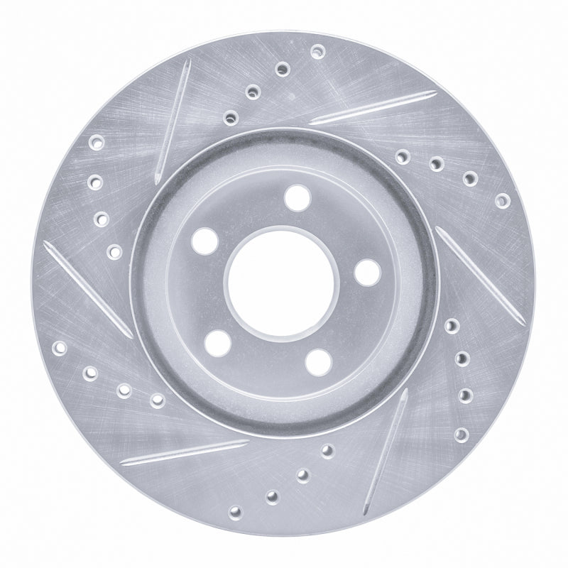 R1 03-09 Chrysler PT Cruiser Front Right Drilled & Slotted Silver Brake Rotor