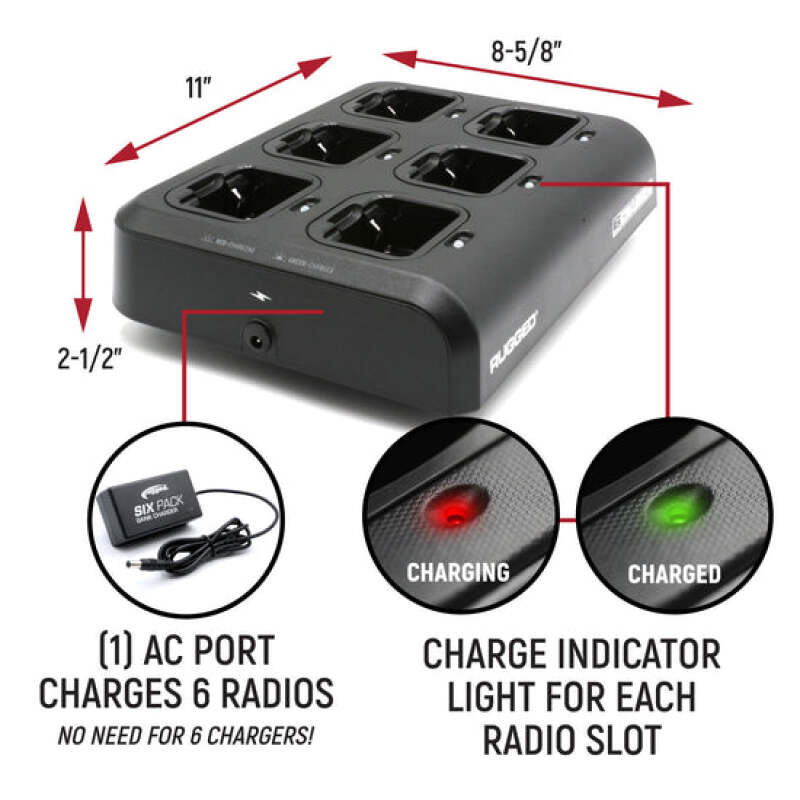 Rugged Radios 6-Pack Bank Charger for Handheld Radios GMR2
