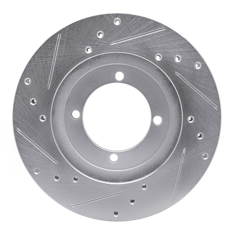 DFC 91-92 Mitsubishi Mirage Front Right Drilled & Slotted Silver Brake Rotor