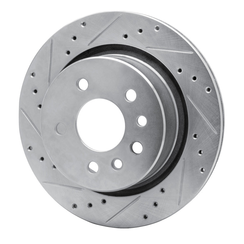 R1 01-01 Cadillac CATERA Rear Left Drilled & Slotted Silver Brake Rotor