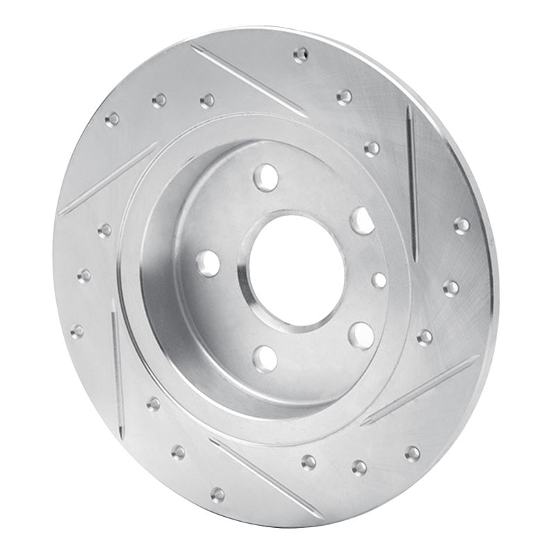 R1 16-23 Chevrolet BOLT EV Rear Left Drilled & Slotted Silver Brake Rotor