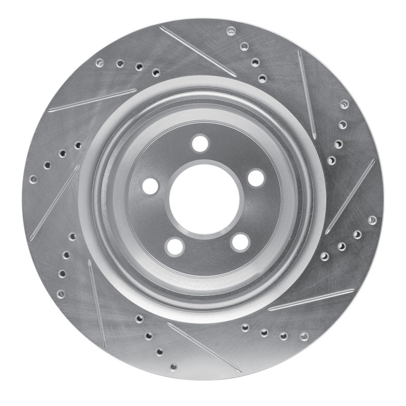 DFC 05-23 Chrysler 300 Rear Left Drilled & Slotted Silver Brake Rotor