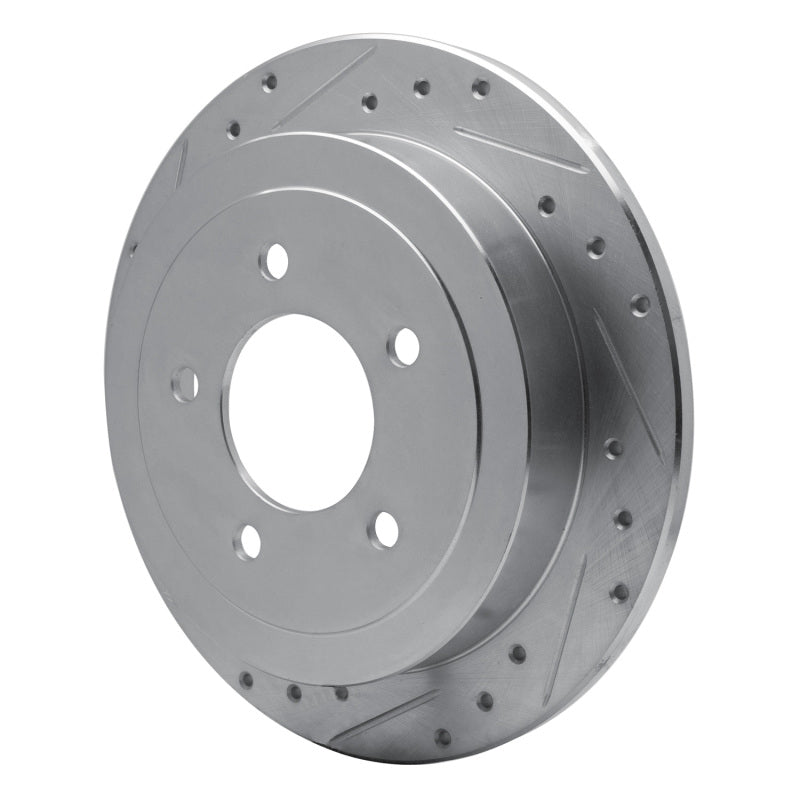 R1 97-04 Ford Expedition Rear Left Drilled & Slotted Silver Brake Rotor