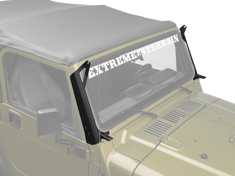 Raxiom 97-06 Jeep Wrangler TJ 50-In LED Light Bar Windshield Mount w/ Auxiliary Bracket