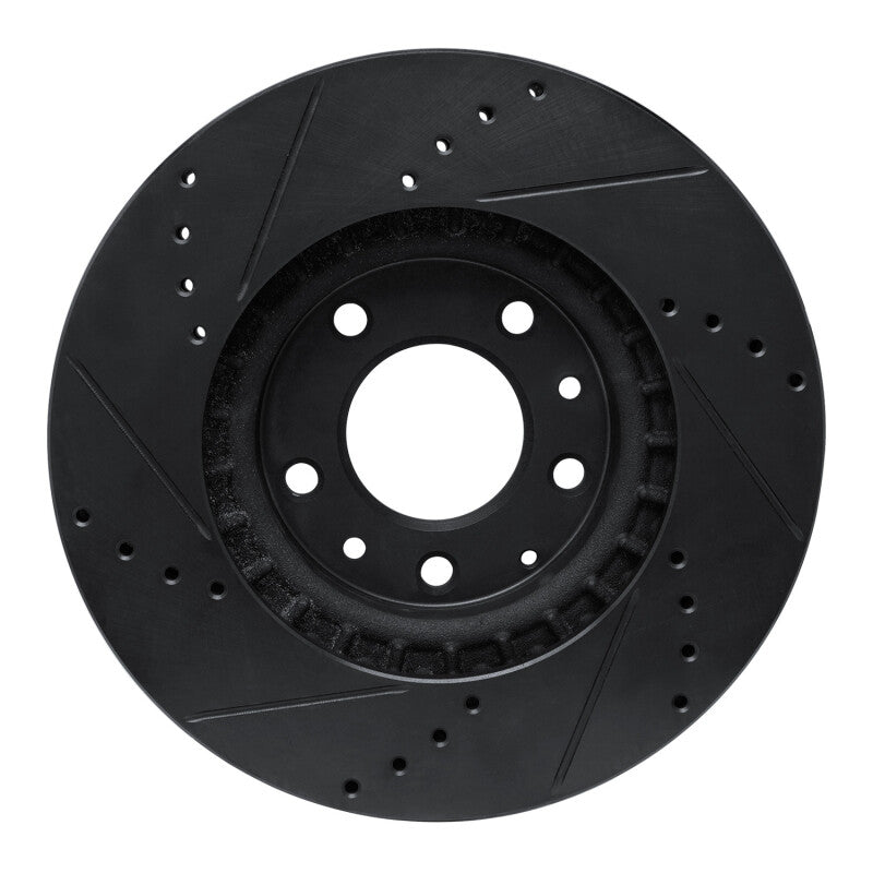 R1 07-12 Mazda CX-7 Front Right Drilled & Slotted Black Brake Rotor