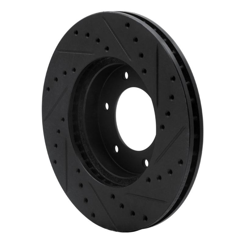 R1 93-98 Toyota T100 Front Left Drilled & Slotted Black Brake Rotor