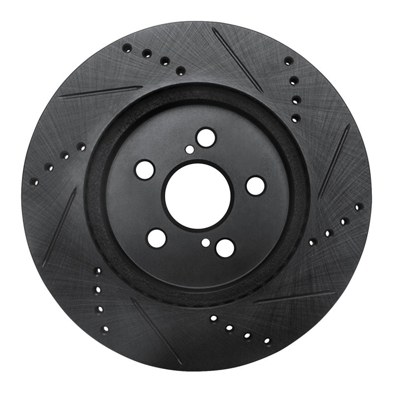 R1 19-25 Toyota Corolla (US/Canada) Front Left Drilled & Slotted Black Brake Rotor