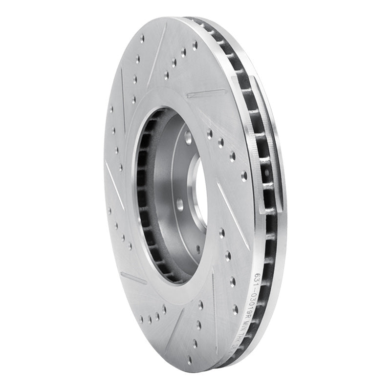 DFC 04-11 Hyundai Azera Front Right Drilled & Slotted Silver Brake Rotor