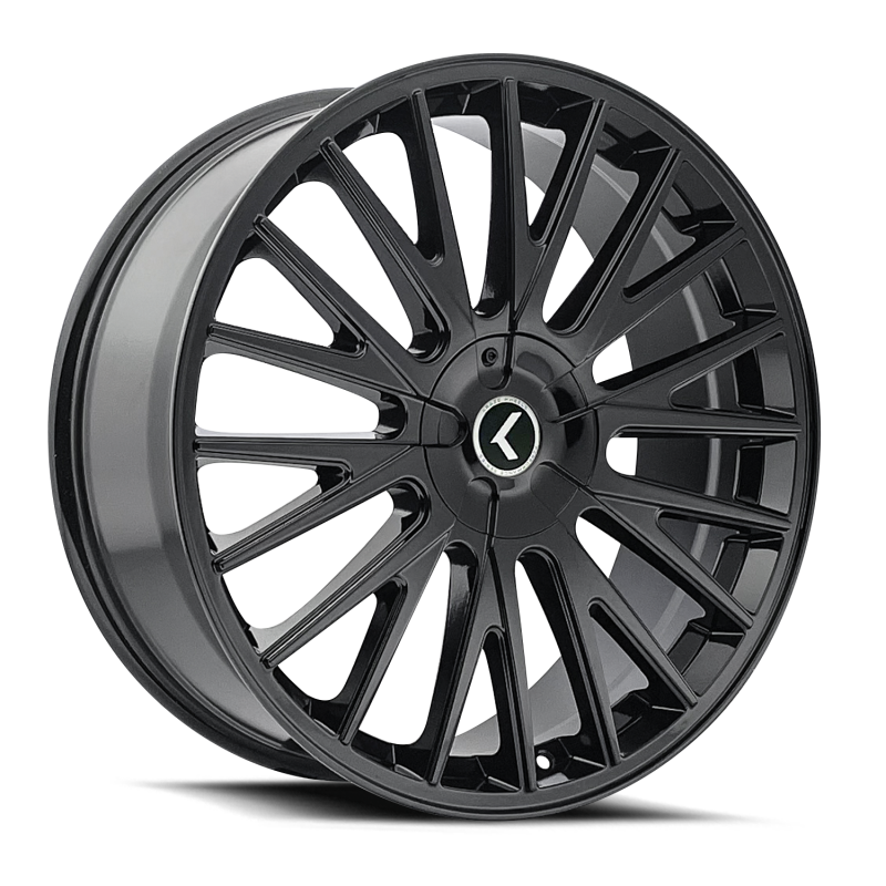 Kraze KR185 Double Down 20x8.5 / 5x108/114.3 BP / 38mm Offset / 73mm Hub Gloss Black Wheel