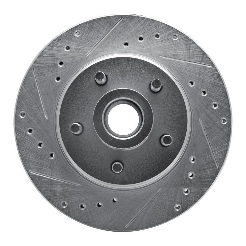 R1 87-92 Lincoln Mark VII Front Left Drilled & Slotted Silver Brake Rotor