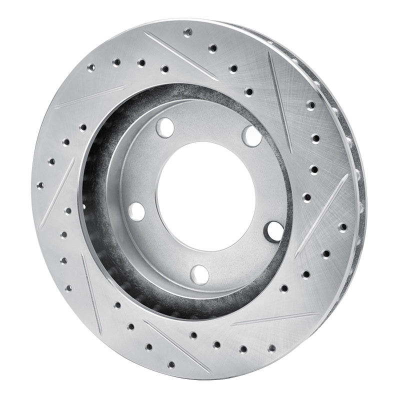 R1 74-80 InternatIonal SCOUT II Front Left Drilled & Slotted Silver Brake Rotor