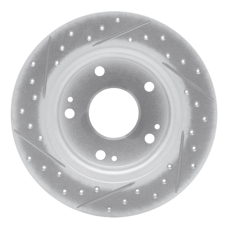 R1 16-25 Honda Civic Hatchback Rear Right Drilled & Slotted Geo-Carbon Rotor