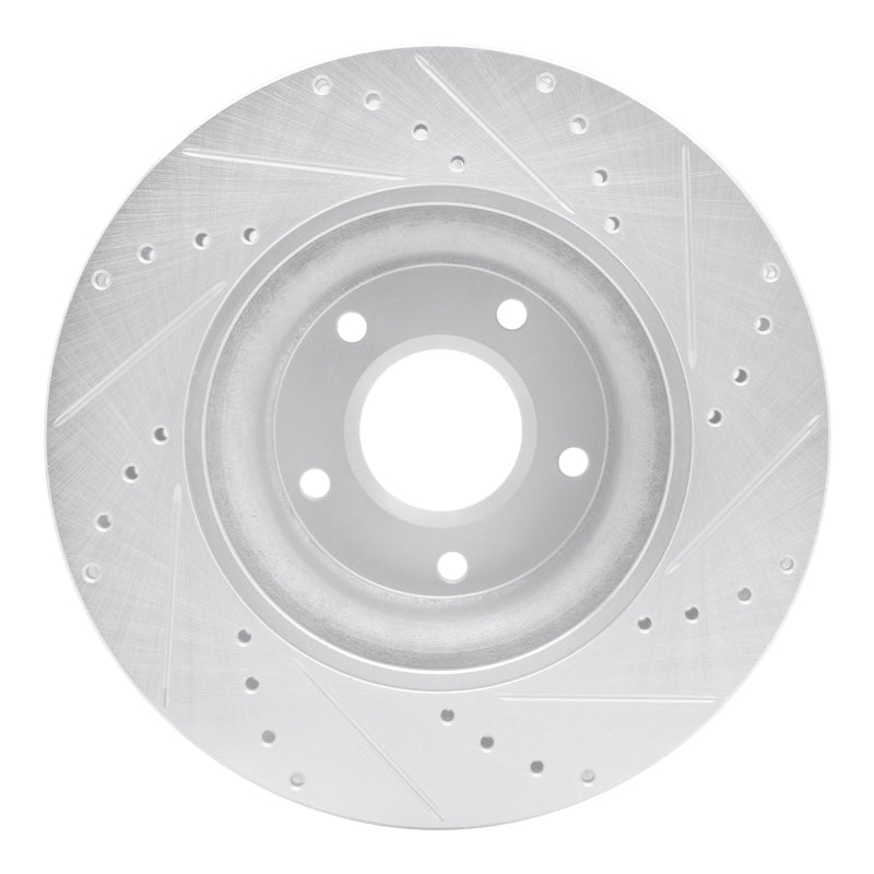 R1 05-06 Pontiac GTO Front Left Drilled & Slotted Silver Brake Rotor