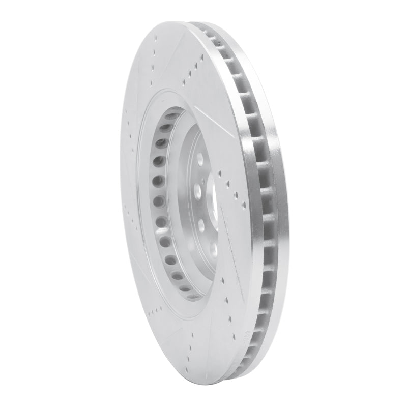 DFC 07-23 Lexus LS500h Right Front Drilled & Slotted Silver Brake Rotor