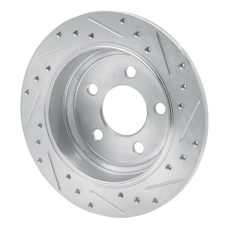 R1 03-07 Jeep TJ (Canada - See Wrangler for US) Rear Left Drilled & Slotted Silver Brake Rotor