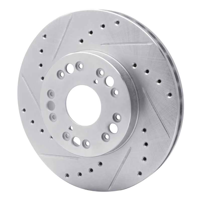 R1 90-90 Lexus LS400 Front Left Drilled & Slotted Silver Brake Rotor