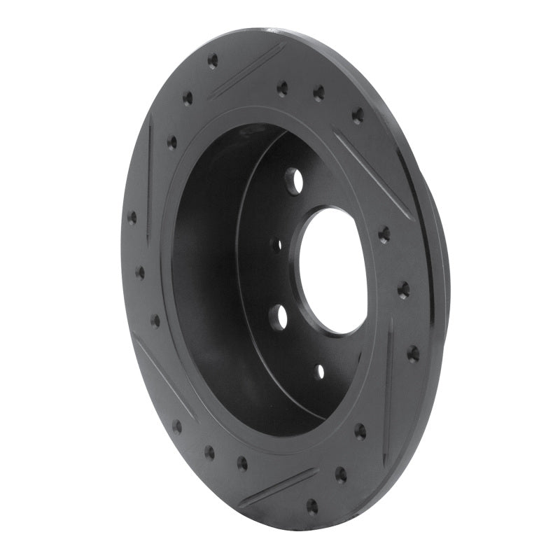 R1 88-01 Acura Integra Rear Right Drilled & Slotted Black Brake Rotor