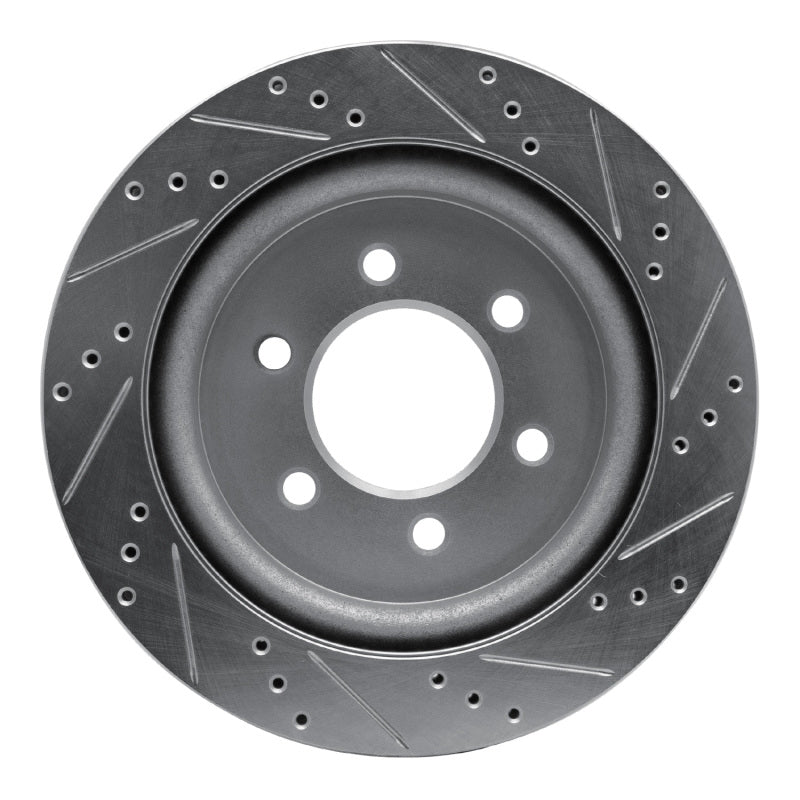 R1 18-21 Ford F-150 4WD Rear Left Drilled & Slotted Silver Brake Rotor