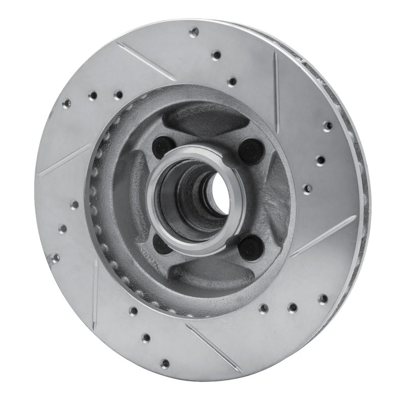 R1 87-93 Ford Mustang Front Left Drilled & Slotted Silver Brake Rotor