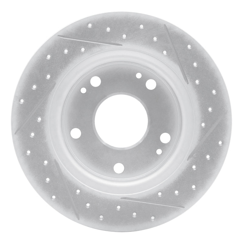 R1 16-25 Honda Civic Sedan Rear Left Drilled & Slotted Geo-Carbon Rotor
