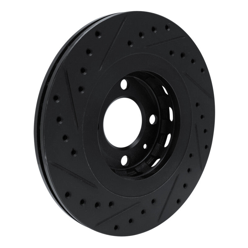 R1 90-93 Volkswagen CORRADO Front Right Drilled & Slotted Black Brake Rotor