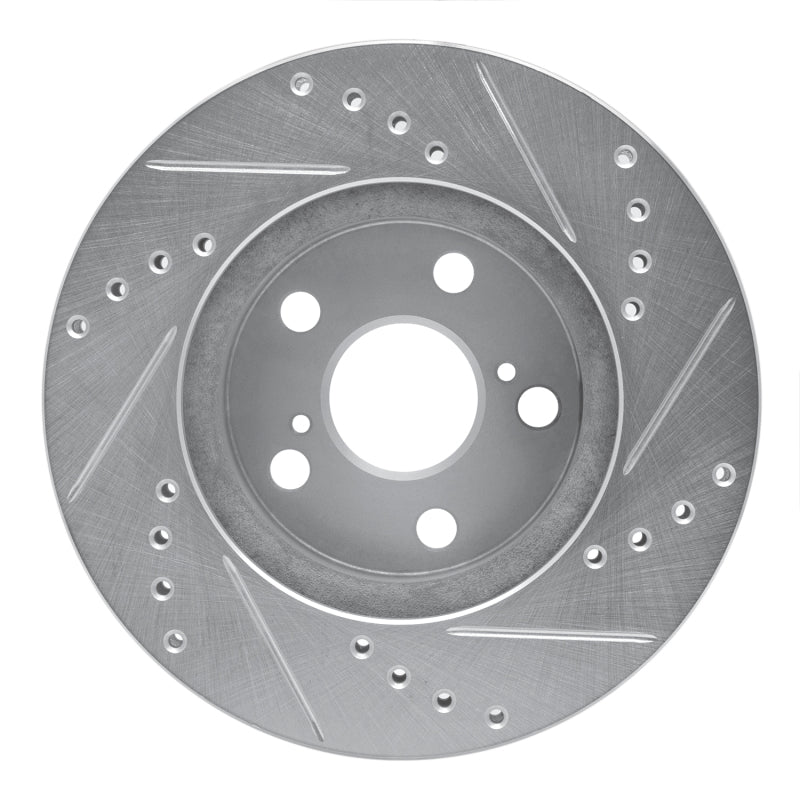 DFC 94-00 Toyota Celica Front Left Drilled & Slotted Silver Brake Rotor